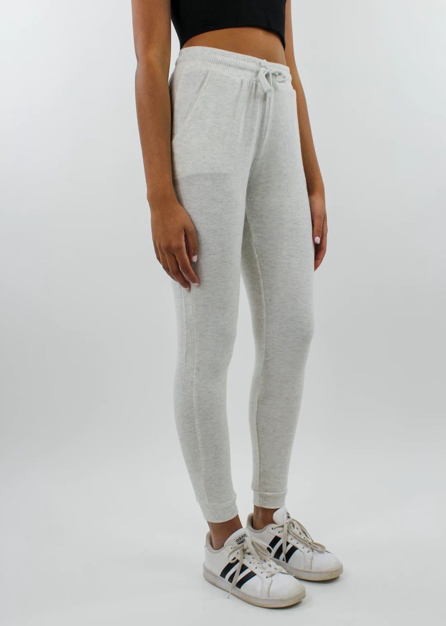 Bottoms * | Vintage Havana Bottoms Just The Way You Are Joggers Oatmeal