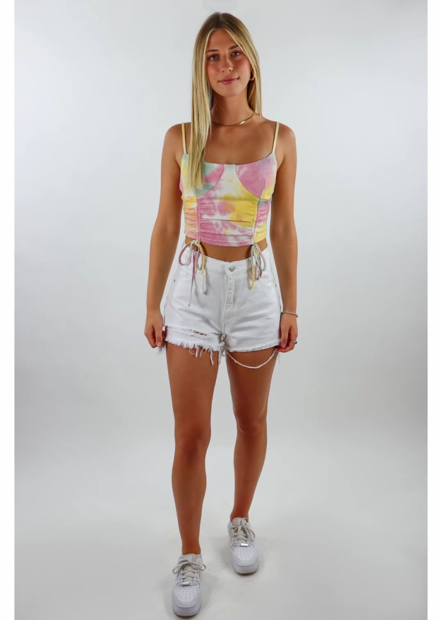 Tops * | Bailey Rose Tops Solar Power Tank Top Multi Color Tie Dye