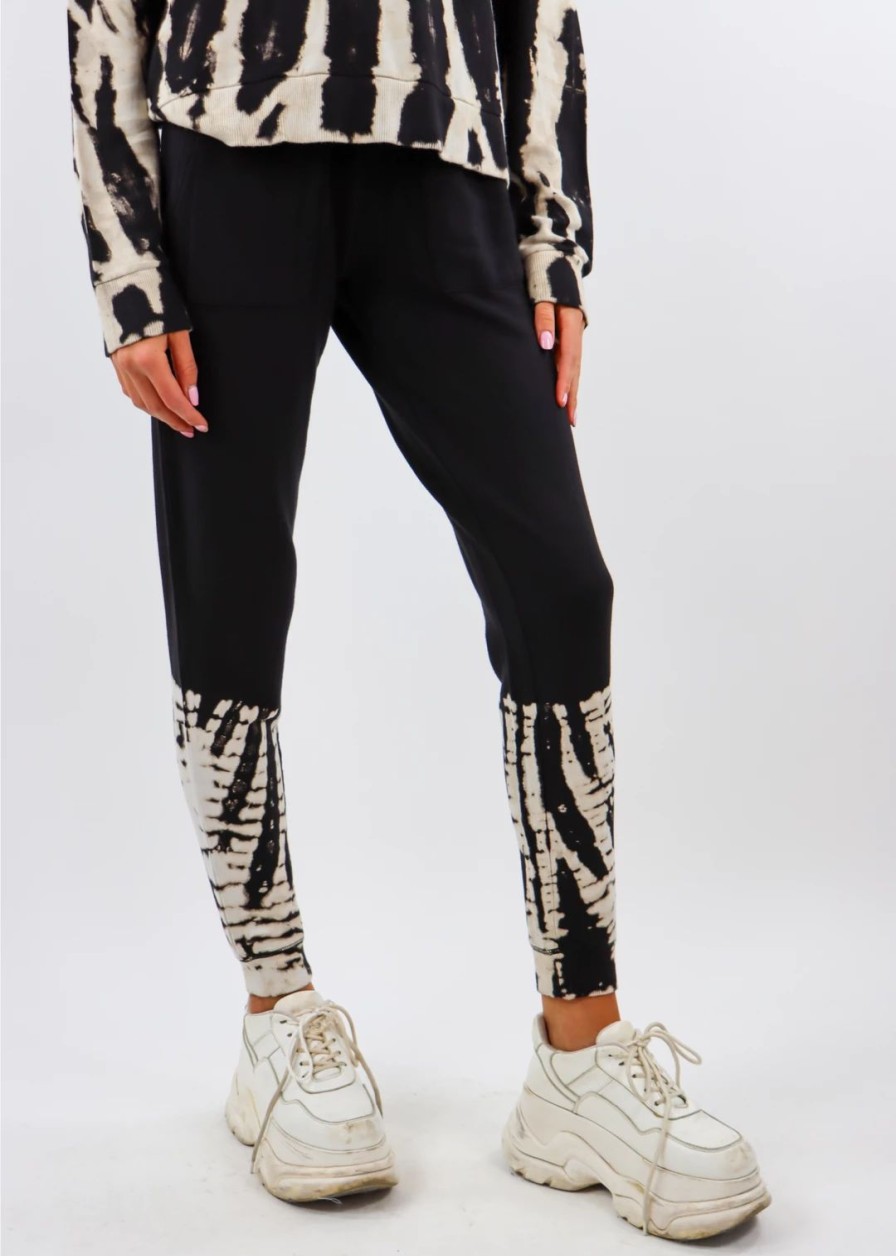 Bottoms * | Vintage Havana Do Not Disturb Jogger Black & Tan