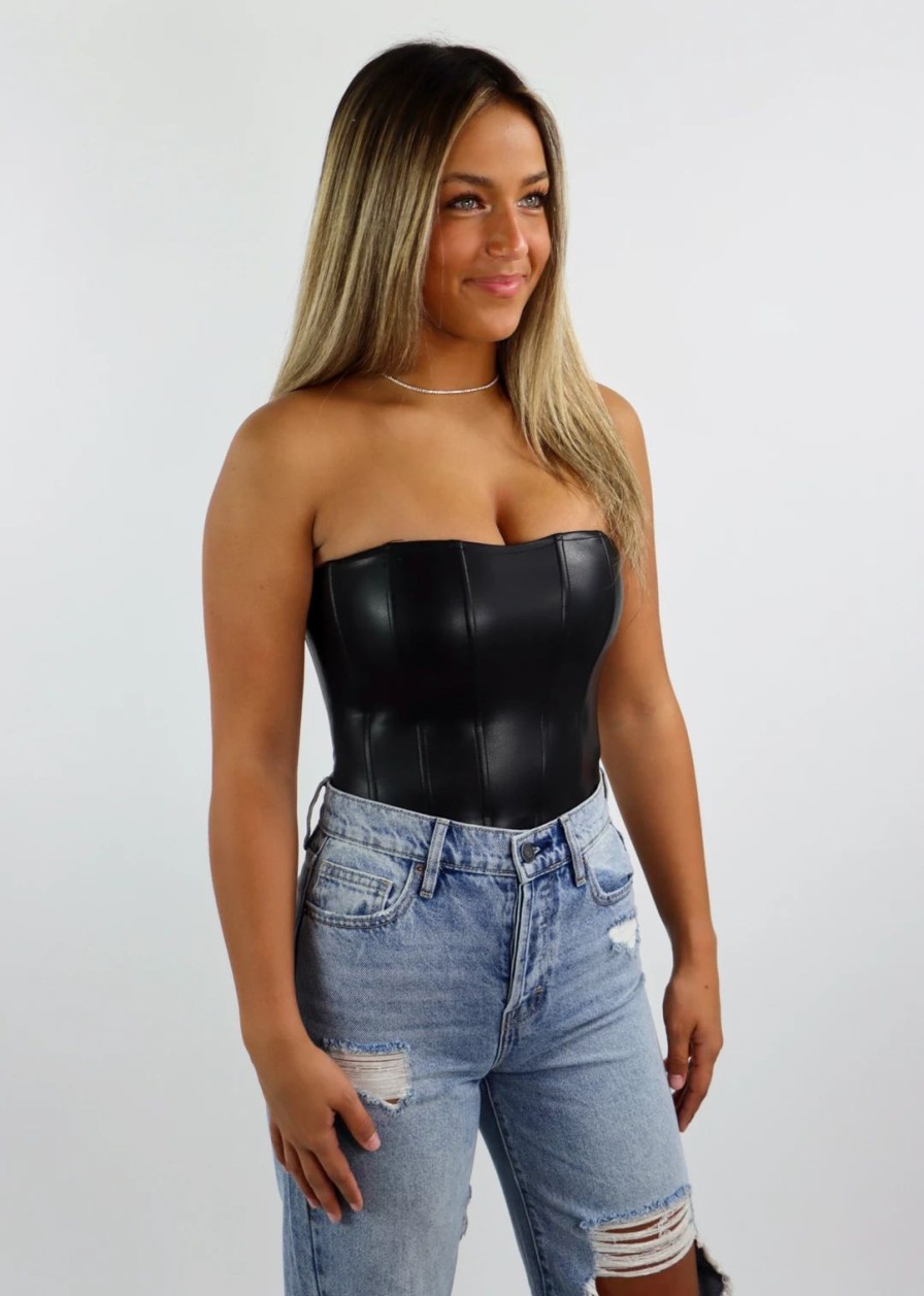 Tops * | Olivaceous Carried Away Corset Black