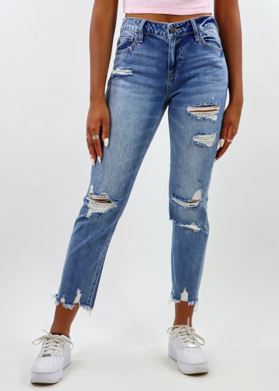 Bottoms * | Hidden Jeans One Of Them Girls Jeans Medium Wash