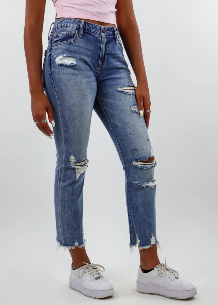 Bottoms * | Hidden Jeans One Of Them Girls Jeans Medium Wash