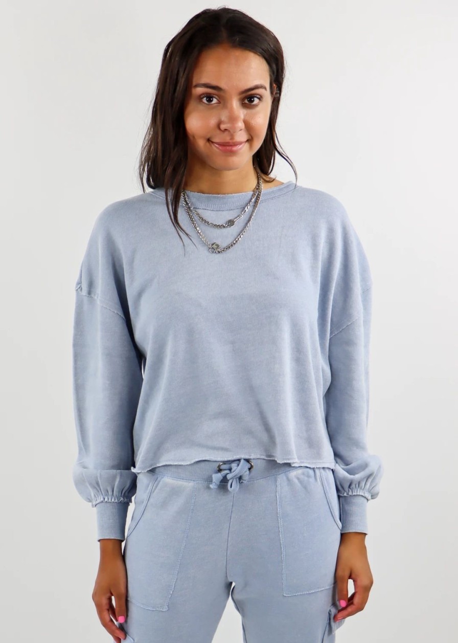 Tops * | Vintage Havana Netflix And Chill Crewneck Blue