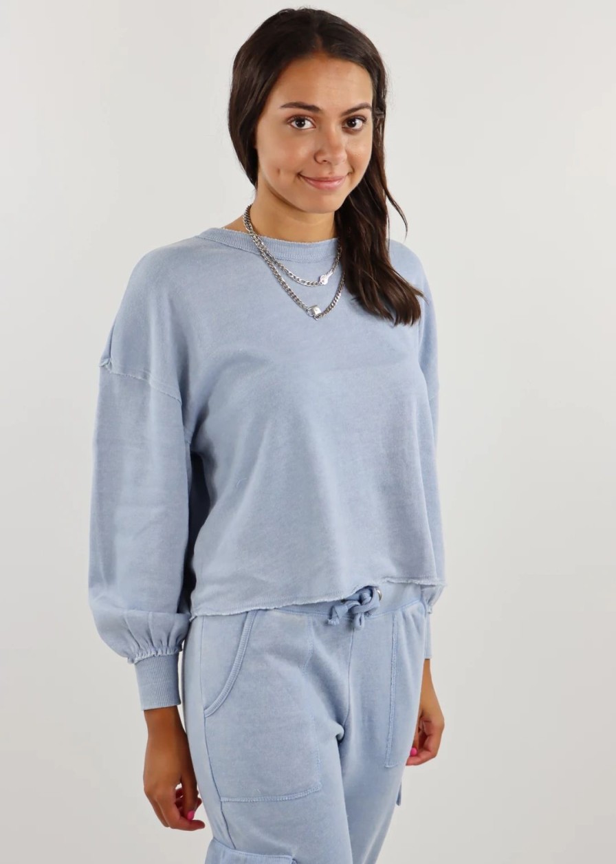 Tops * | Vintage Havana Netflix And Chill Crewneck Blue