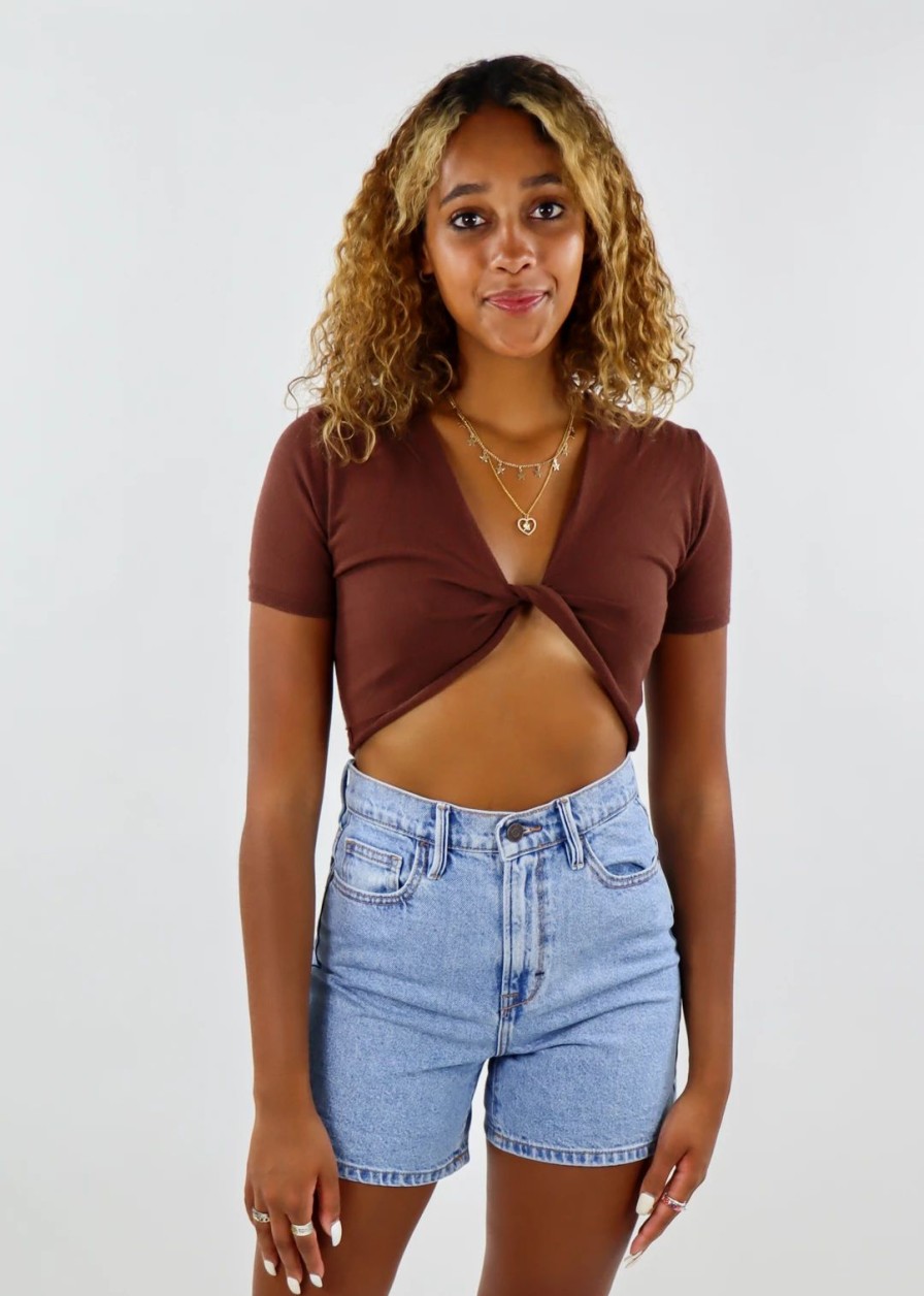 Tops * | Tic Toc Favorite Mistake Top Brown Tops