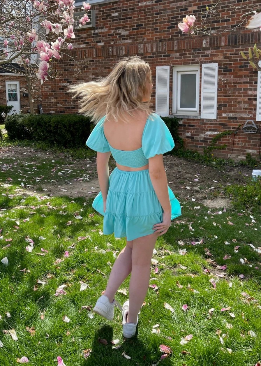 Edits * | Sky To Moon Break Free Dress Turquoise