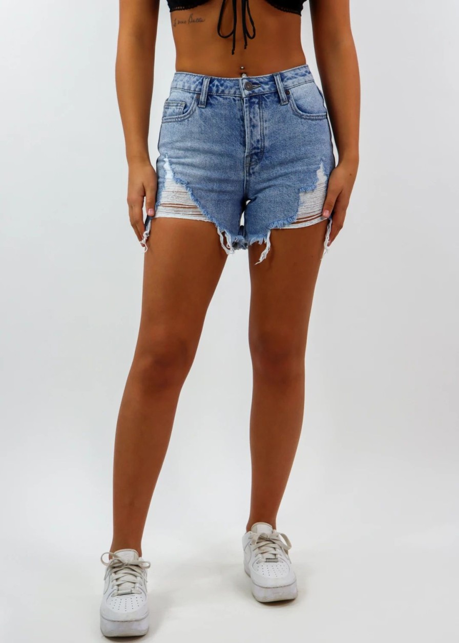 Edits * | Rock N Rags Not Thinkin' Bout You Shorts Light Wash Newness