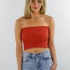 Tops * | Hyfve Blinding Lights Tube Top Burnt Orange