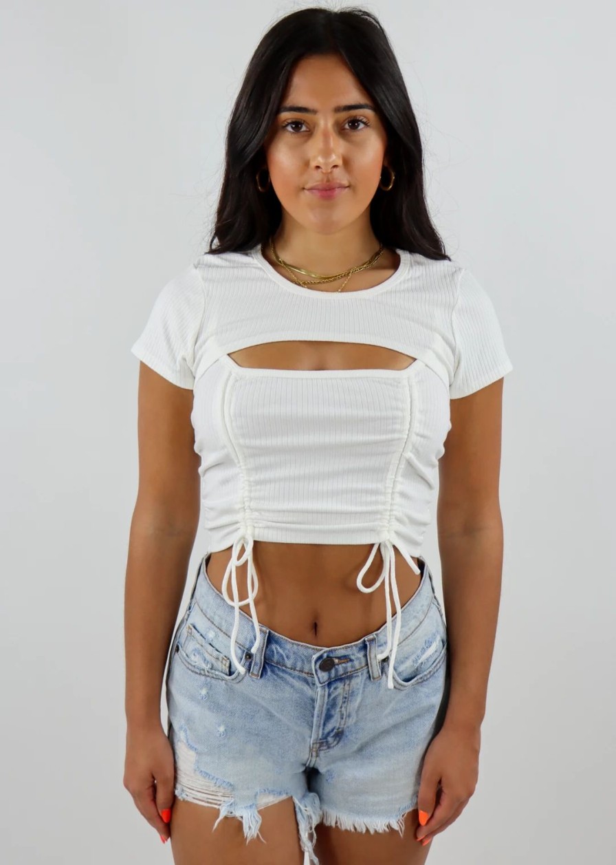 Tops * | Le Lis Love On The Brain Top White