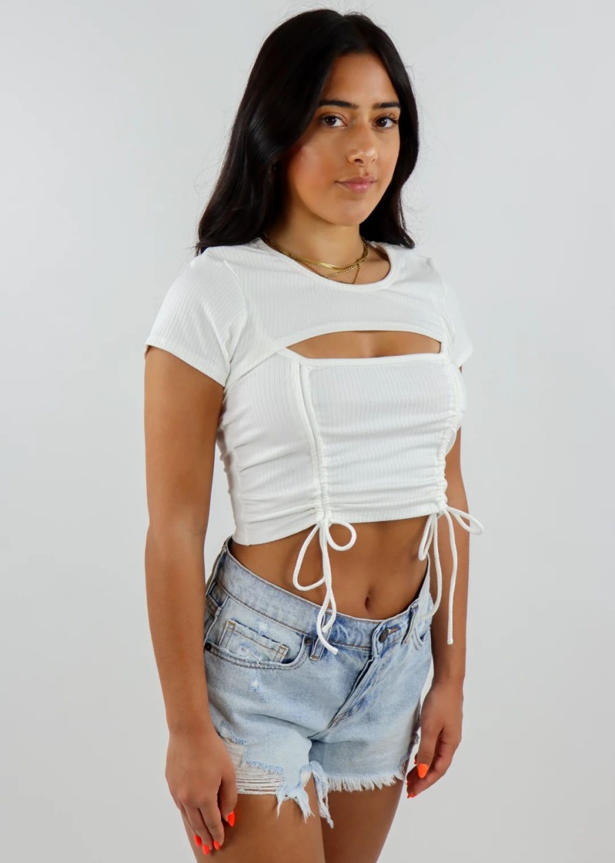 Tops * | Le Lis Love On The Brain Top White