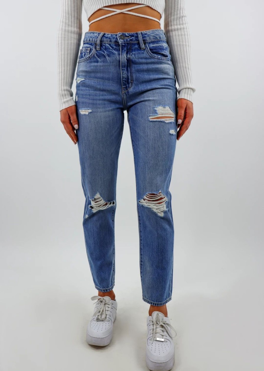 Bottoms * | Hidden Jeans Level Up Straight Leg Jeans Medium Wash