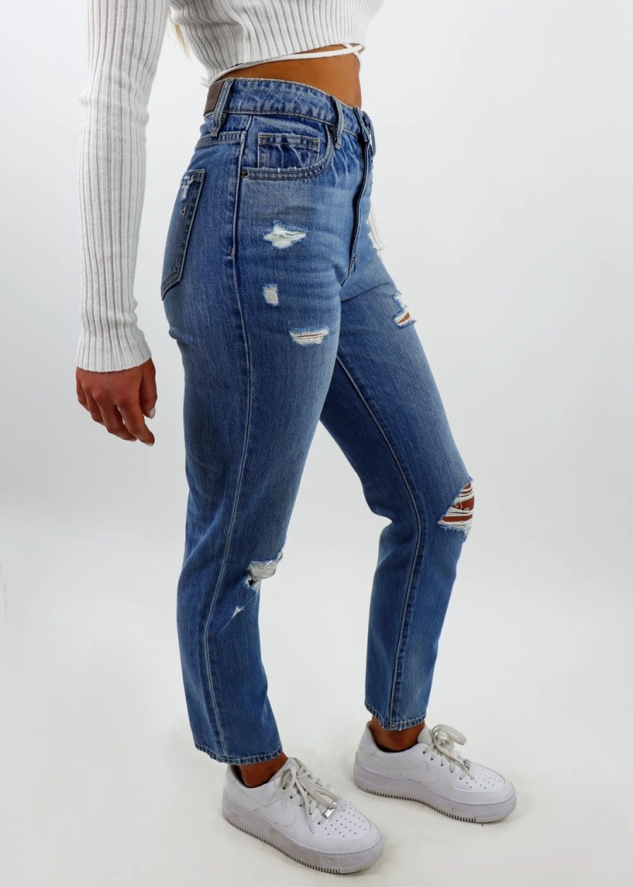 Bottoms * | Hidden Jeans Level Up Straight Leg Jeans Medium Wash